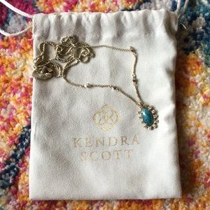 Adjustable Kendra Scott necklace - teal and gold